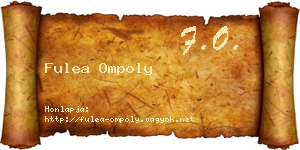 Fulea Ompoly névjegykártya
